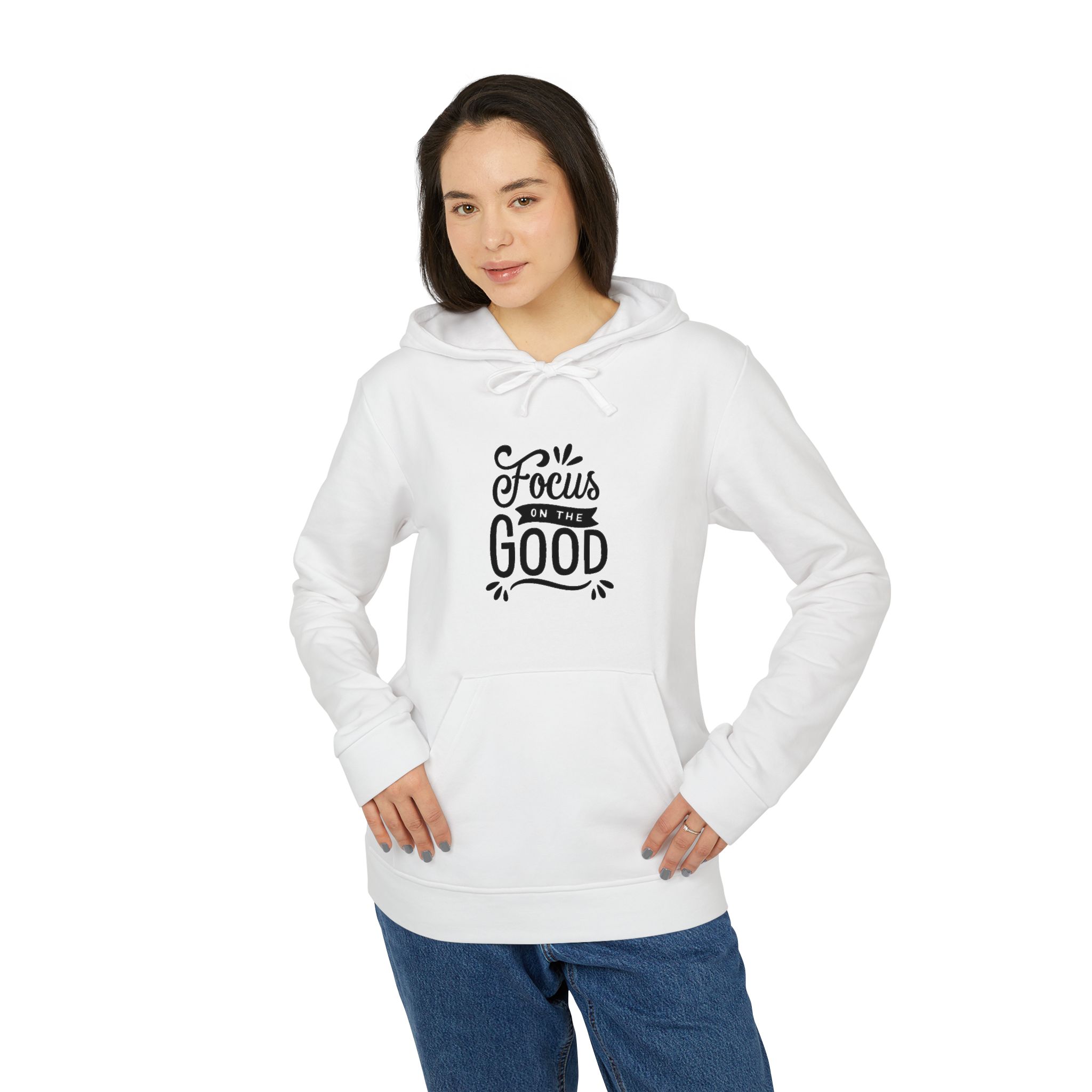 Adidas Fleece Hoodie - 'Life is Good' Unisex Sweatshirt, Cozy Casual Wear, Gift for Him/Her, Perfect for Fall/Winter – Image 4