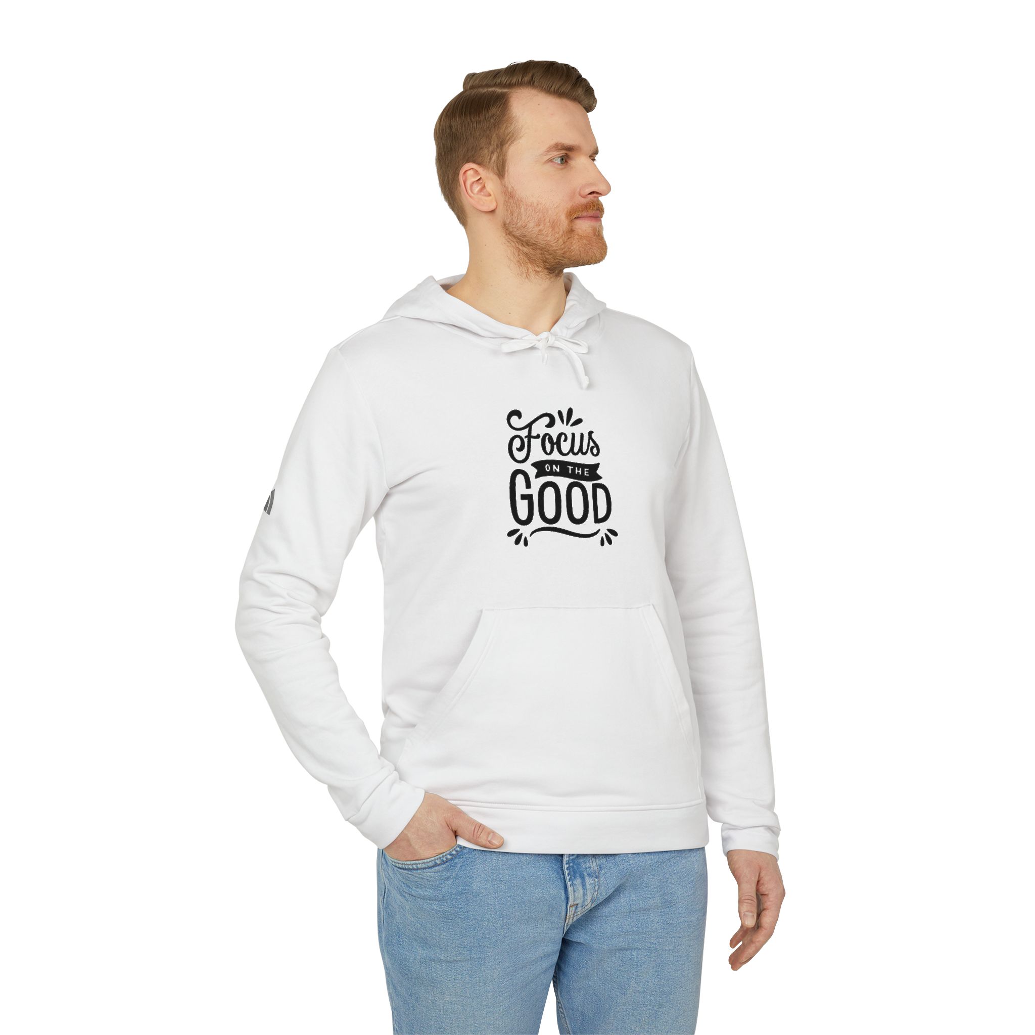 Adidas Fleece Hoodie - 'Life is Good' Unisex Sweatshirt, Cozy Casual Wear, Gift for Him/Her, Perfect for Fall/Winter – Image 5