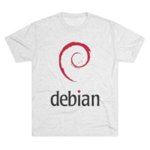 debian unisex tri blend crew tee, geek shirt, tech apparel, programmer gift, casual wear, coding geek clothing