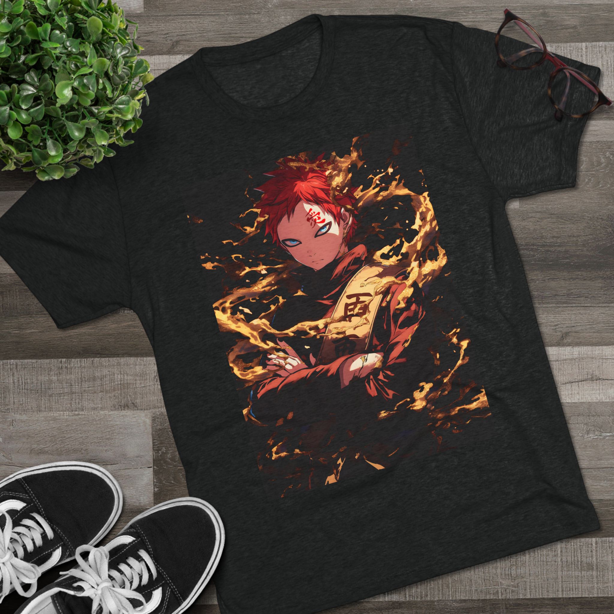 fiery anime character graphic tee — flame warrior illustration shirt fiery anime character graphic tee — flame warrior illustration shirt