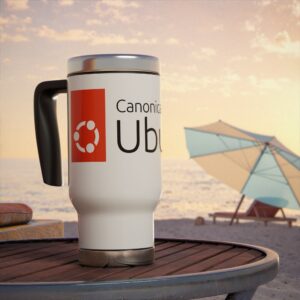 ubuntu logo travel mug — 14oz stainless steel travel mug with handle
