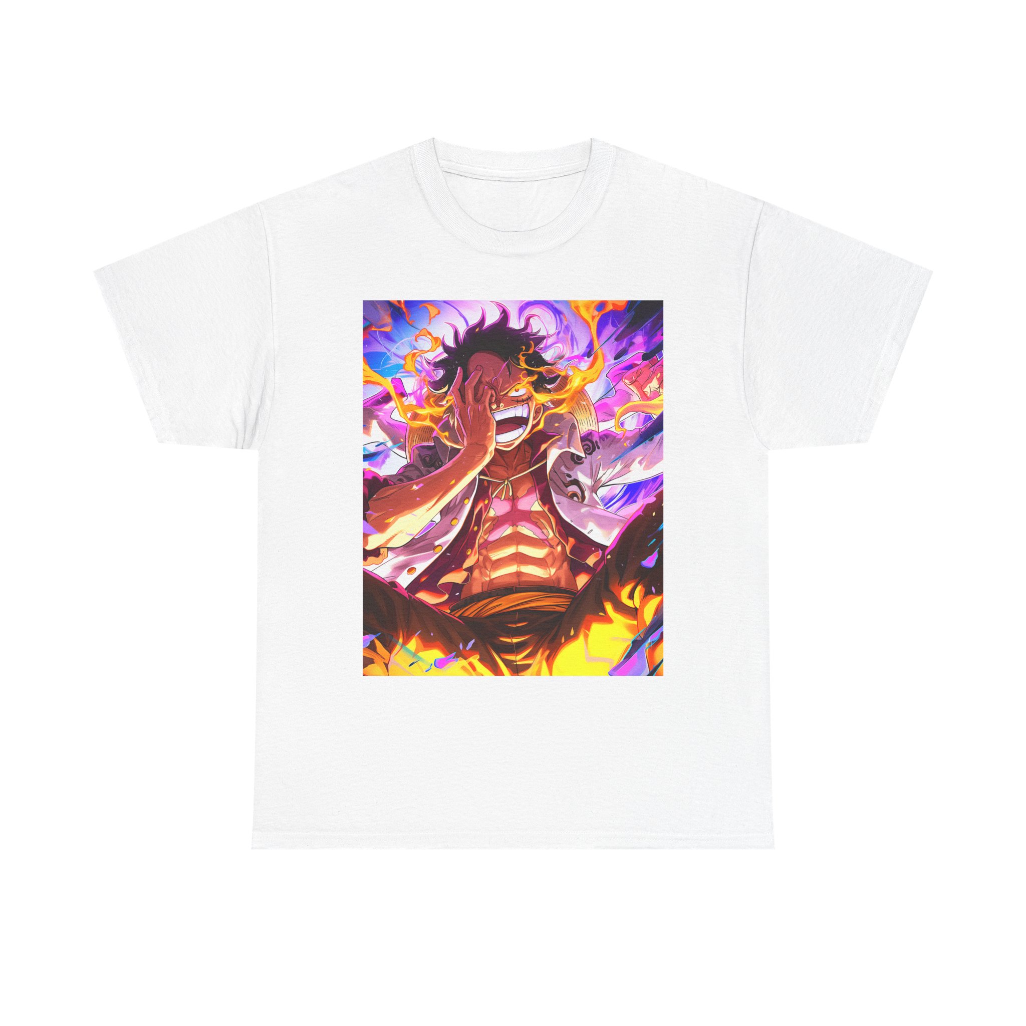 anime flame warrior t shirt — vibrant luffy inspired graphic tee anime flame warrior t shirt — vibrant luffy inspired graphic tee