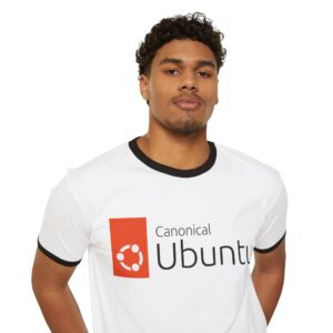 Home ubuntu logo ringer t‑shirt — canonical tech tee for linux fans