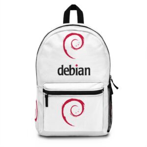 debian logo backpack – linux spiral logo laptop daypack