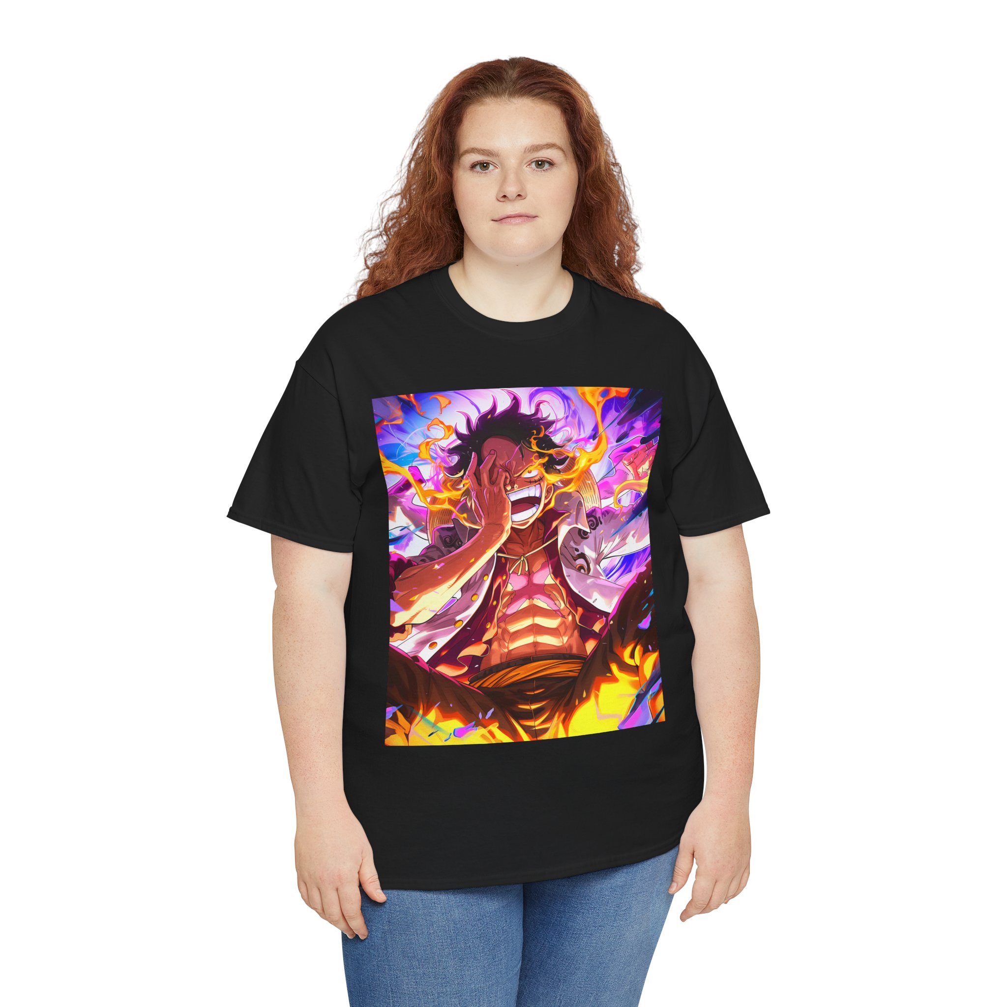 anime flame warrior t shirt — vibrant luffy inspired graphic tee anime flame warrior t shirt — vibrant luffy inspired graphic tee