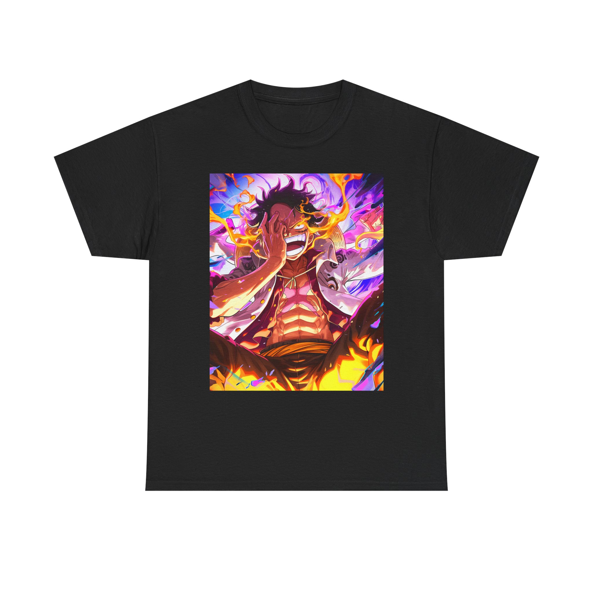 anime flame warrior t shirt — vibrant luffy inspired graphic tee anime flame warrior t shirt — vibrant luffy inspired graphic tee