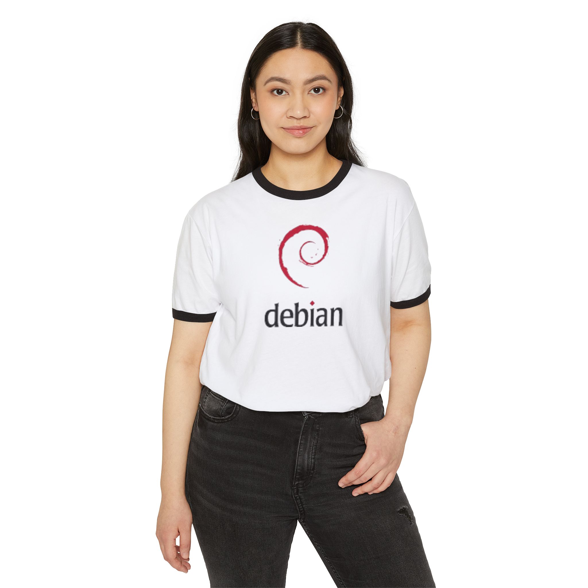 debian logo ringer t shirt — retro linux gnu tee debian logo ringer t shirt — retro linux gnu tee