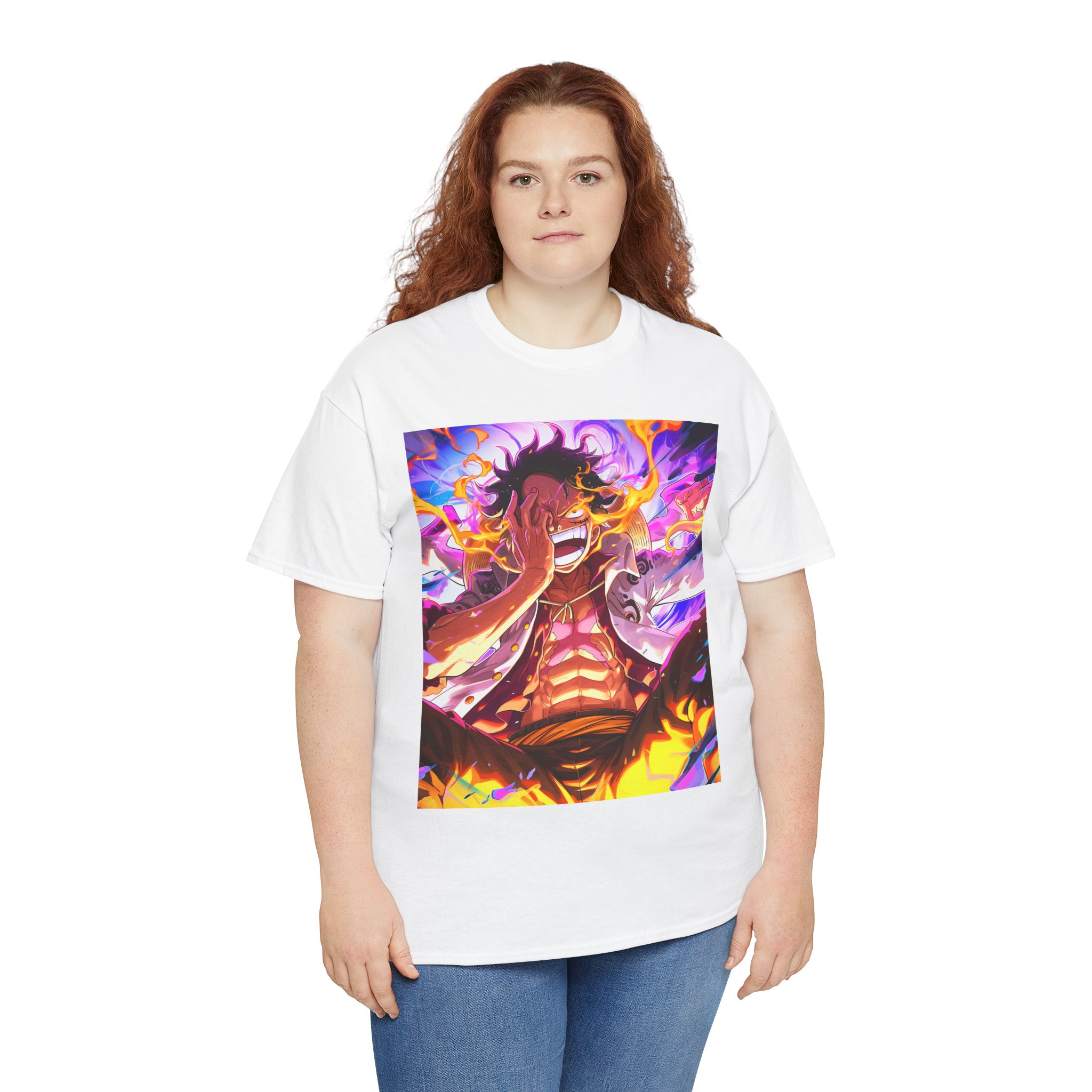 anime flame warrior t shirt — vibrant luffy inspired graphic tee anime flame warrior t shirt — vibrant luffy inspired graphic tee